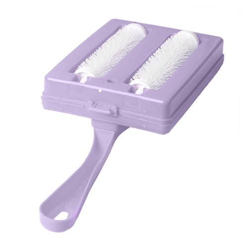 Carpet Debris Brush, Multi-Functional Handheld Double Roller Cleaning Brush, Carpet Table Sweeper Collector Brushes(Color:Random)