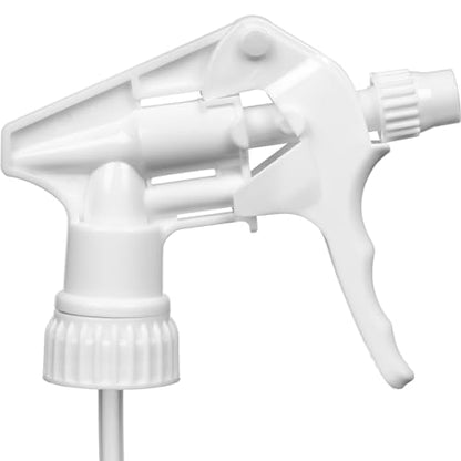 Heavy Duty Universal Trigger Sprayer Replacement for 32 oz Sprayer Bottles, 9 1/4" Dip Tube, 28-400 Neck Finish - 6 Pack (White) - color: White