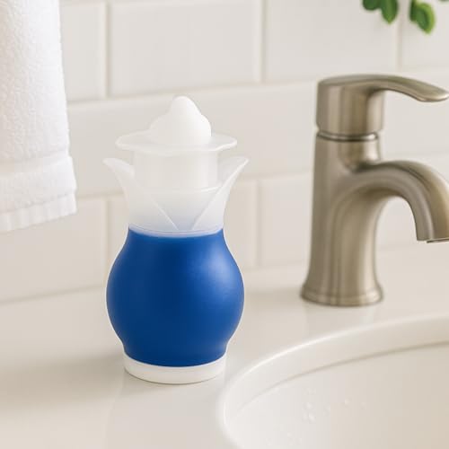 Refillable Dish Soap Dispenser with Dual Action Pump & Squeeze – Clear BPA-Free Bottle for Kitchen Sink, 13.25 oz – Compatible with Liquid Dish Soaps