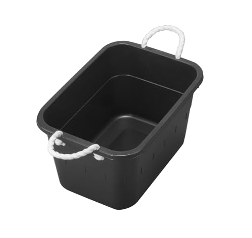 Shinko Corporation Dragonfly, Square Shape, No Drain Stopper, Handle, Drawstring, 36 Type, 9.6 gal (36 L), Black, Food Sanitation Law, Width 20.5 x Depth 14.2 x Height 11.2 inches (52 x 36 x 28.5 cm - size: 36L