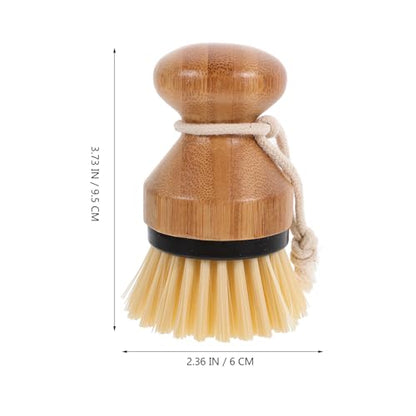 ERINGOGO 2pcs Handle Dish Scrubber Brush with Palm Grip Small Kitchen Pot Cleaning Brush for Sink and Dishwashing, Black