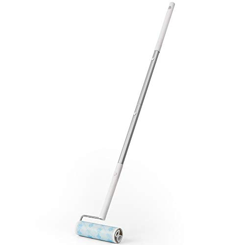 Large Lint Rollers, Sticky Rollers for Floor 6.3 in with 4 Extendable Handle, Long Handle Sticky Mop 30 Sheets Roller for Cleaning Carpets, Cars, Bedding, Couches, Furniture and Pet Hair - size: 1 Count (Pack of 1)