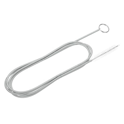 1 Pcs AC Drain Line Cleaner Tool Brush, 59 Inch Long Drain Brush Flexible Feeding Tube Brush, Refrigerator Car Cleaning Brush for Straw, Hose Pipe(Stainless Steel White)