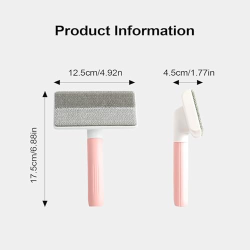 Pet Hair Removal Tool, with Detachable Handle, 17.5x12.5x4.5cm, Lint Shaver and Remover, Portable Hair Removal Cleaner, Comfortable Grip, for Furniture, Car, Clothes, Bedding - color: Pink