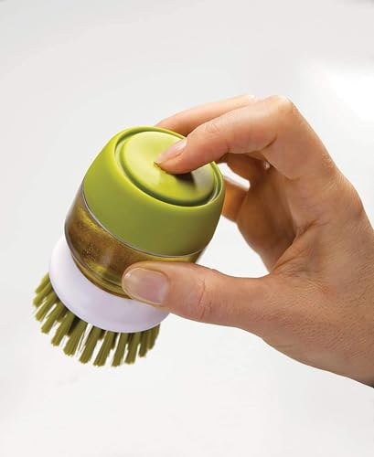 Plastic Cleaning Brush with soap Dispenser for Kitchen Sink washbasin,Dish Washer with Storage Stand Holder,Palm Scrub soap Dispenser Washing-up Brush| Hygienic Drip-Dry Stand Included