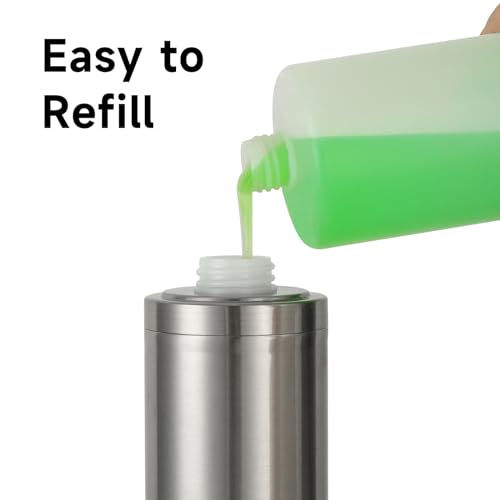 GAPPO Brushed Nickel Soap Dispenser Stainless Steel Metal Pump Hand Lotion Bottle for Bathroom, Bedroom and Kitchen(300ML/10.15Ounce)
