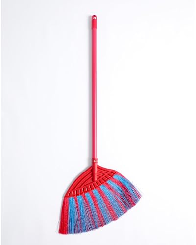 1 Pack Soft Sweeping Brooms /38” House Brooms for Sweeping Indoor& Outdoor Broom Cleaning/Asian Thailand Plastic Broom/Choi Nhua Thai LAN/Choi Nhua Quet Nha (1 pcs) (Blue Orange) - color: Blue Orange