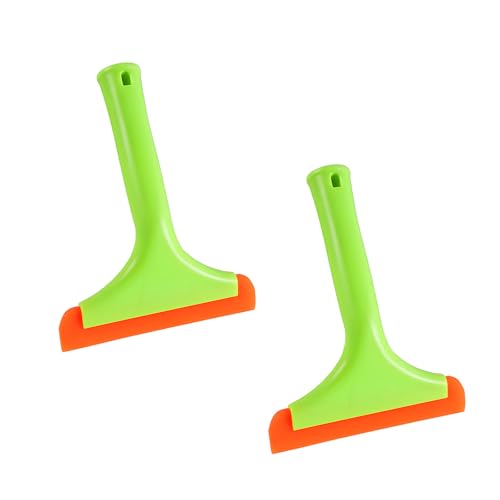 Ziciner Small Silicone Window Squeegee, Car Windshield Water Blade Squeegee, Multifunctional Auto Squeegee with 5.9 Inch Blade and Non-Slip Handle for Car Window, Home Cleaning (Light Green-2PCS) - color: Light Green-2pcs