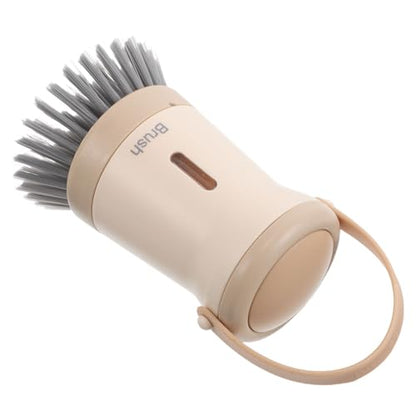 FOMIYES Soap Dispensing Dish Scrubber Brush for Kitchen Sink Cleaning Palm Handle Pot and Pan Brush with Built-in Soap Dispenser for Efficient Kitchen Cleaning