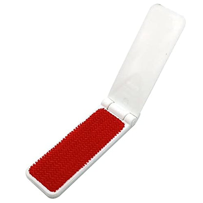 GARASANI 3 Pack Portable and Foldable Plastic Fold Clothing Dust Brush Pet Hair Remover Manual Sofa Bed Dry Cleaning Fabric Fluff Lint Cleaning Tool (White) - color: White