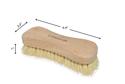 All-Natural Wooden Scrub Brush Set – 12 Pack | Tampico Bristle Scrub Brushes for Cleaning | Soft Floor Scrubber for Tile, Grout, Bathroom, Kitchen & Delicate Surfaces | Commercial Cleaning Supply