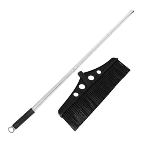 Healeved Wide Detachable Outdoor Push Broom for Garden Warehouse Cleaning Ergonomic Stainless Steel Handle Versatile for Concrete Decks Patios and Sweeping Tool