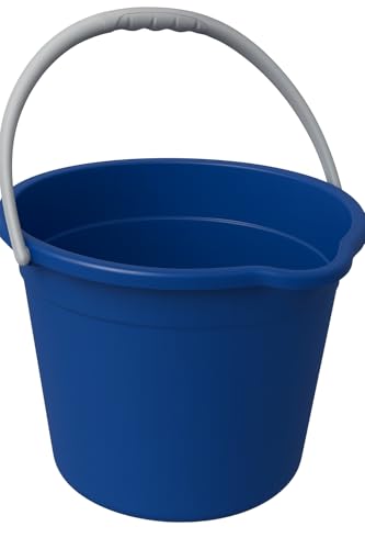10QT (9.5L) Cleaning Bucket with Handle and Spout - Blue | Heavy Duty Mop Bucket for Household Use, Utility Pail for Car Wash - Plastic Buckets, Plastic Buckets with Handles - color: Blue