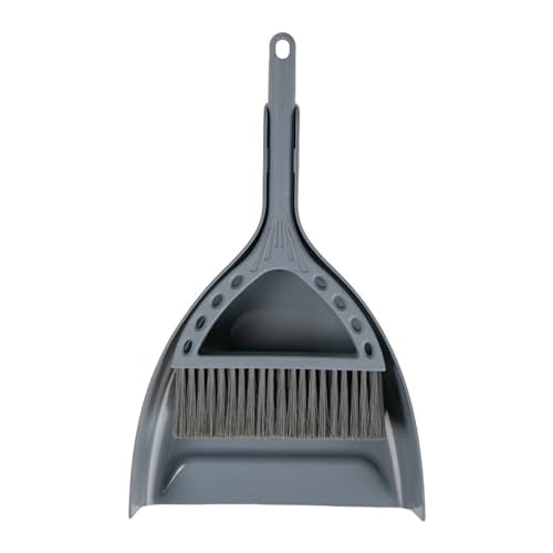 Mini Broom and Dustpan Set Small Dust pan and Brush Set Perfect for Desk Office Camping Dorm RV Essentials (Blue Gray) - color: Blue Gray