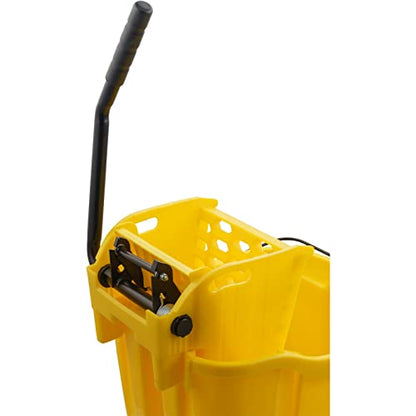 SPARTA OmniFit Mop Bucket System, Durable Mop Bucket, Side Press Wringer, and Soiled Water Insert, Floor Cleaning Essentials for Commercial and Home Use, 35 Qt Capacity, 1 Count, Yellow - color: Yellow