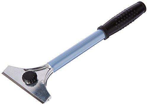 Winco 12 Grill Scraper with 4-Inch Blade and Rubber Handle, Medium, Stainless Steel - size: 12"