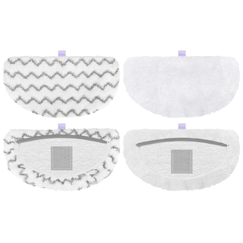 2 Pack Replacement Steam Mop Pads Compatible with Bissell PowerFresh Steam Mop, Fits Models 1940, 1806, 1544, 1440, Microfiber Scrubbing Pads for Sealed Hard Floors (1 Scrub + 1 Soft) - color: White – 2 Pack (Scrub + Soft)