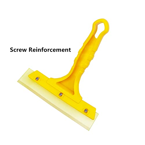 Small Glass Squeegee, Ice Scraper for Car Windshield, Window Wiper with Hard Rubber Blade & None-Slip 6.1inch Handle, for Windshield/Bathroom Shower Door/Mirrors/Countertop/Window