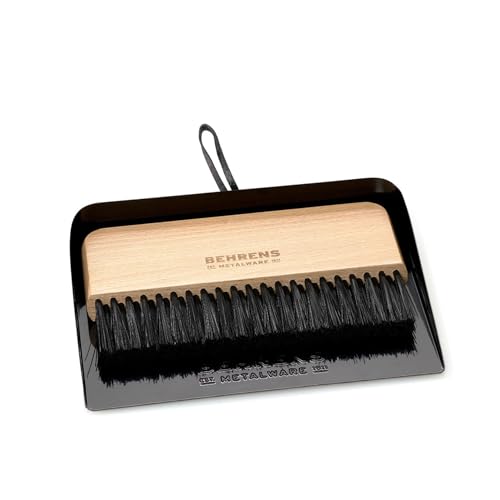 Behrens Black Galvanized Dustpan & Brush Set - color: Black