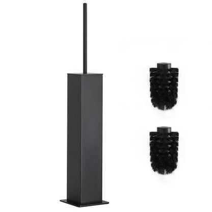 Black Toilet Brush and Holder,Toilet Bowl Brush with Extra Long Handle - color: Matte Black