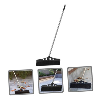 Wide Detachable Broom Handle for Outdoor Sweeping Versatile Stainless Steel Deck Scrub Brush for Concrete for Gardens and