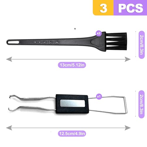 2-in-1 Mechanical Keyboard Keycap Puller Switch Puller Tool Kit Stainless Steel Key Remover with Dual Cleaning Brushes for Keyboard Maintenance