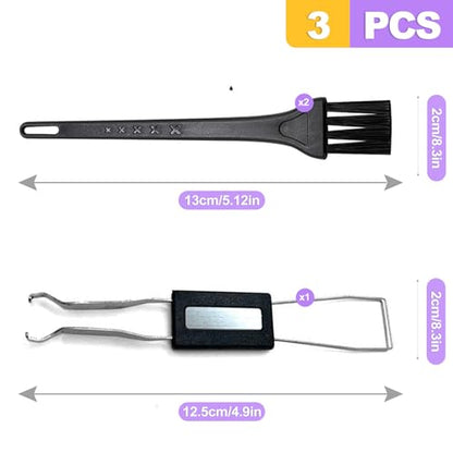 2-in-1 Mechanical Keyboard Keycap Puller Switch Puller Tool Kit Stainless Steel Key Remover with Dual Cleaning Brushes for Keyboard Maintenance