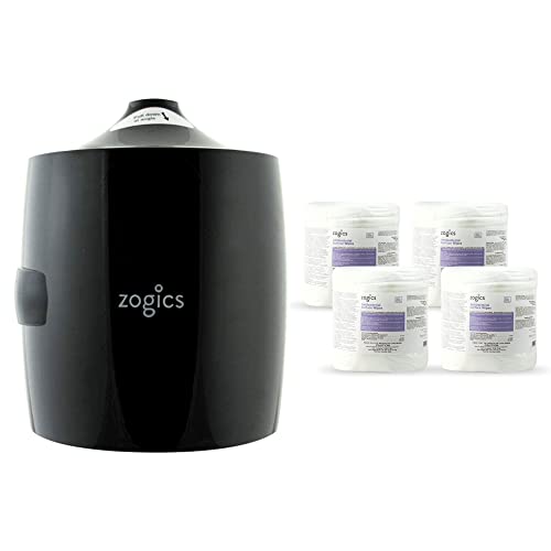 Zogics Antimicrobial Wipes and Wall Mounted Dispenser – No-Touch Wipes Dispenser, Mounts Easily to Wall for Quick Access to Disinfecting Wet Wipes - style: Black + Antimicrobial Wipes