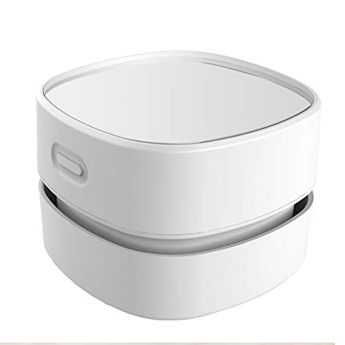 ODISTAR Desktop Vacuum Cleaner,Mini Table dust Sweeper Energy Saving with auto Power-Off Function,High Endurance up to 400 mins,Cordless&360º Rotatable for Keyboard/Home/Office (White USB Charging) - color: White Usb Charging