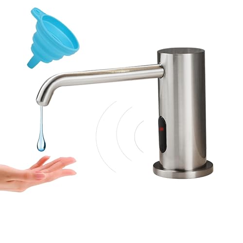 Touchless Automatic Soap Dispenser for Kitchen Bathroom Sink Built in Brushed Nickel Liquid Commercial Electric Soap Dispenser with Bottle and Pump Brushed Nickel - color: Brushed-liquid