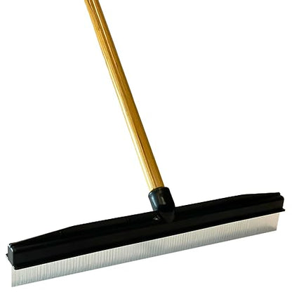 Room Groom Carpet Rake and Groomer with Wood 60" Handle, Sturdy Design, Carpet Brush Ideal for Pet Hair, Refreshing High Pile Carpets, Rugs, and Artificial Turf - style: Wood Handle