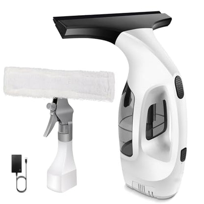 Cordless Window Vacuum Squeegee with 150ml Detachable Water Tank, Electric Window Cleaner Handheld Glass Cleaning Tool with Strong Suction for Shower Glass Mirror Car Door Streak-Free