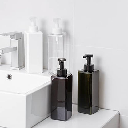 UUJOLY Foaming Soap Dispenser 1L (33.8oz) Refillable Plastic Pump Bottle for Liquid Soap, Shampoo, Body Wash (2 Pcs) (Clear) - color: Clear, size: 33 oz (2 Pack)