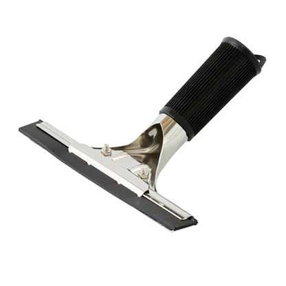 Restaurantware-Clean Tek Professional 5.91 Inch Window Squeegee, 1 Cleaning Squeegee with Rubber Blade - No-Slip Handle, Clean Mirror Or Car Windshield, Stainless Steel Wiper for Glass Door - size: 6", style: Stainless Steel, with Black Rubber Grip