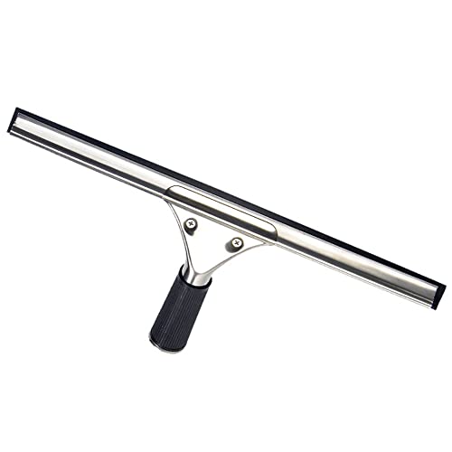 45cm 18in Grip Glass Squeegee for Window Cleaning,Stainless Steel All Purpose Squeegee with Non-Slip Handle for Shower Doors Window Car Mirror Glass (18in/45cm, Black) - color: Black, size: 18in/45cm