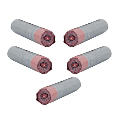 Strong Drawstring Trash Bags 5 Rolls Thickened Portable Kitchen Garbage Bags for Household Food Waste Disposal Random Color