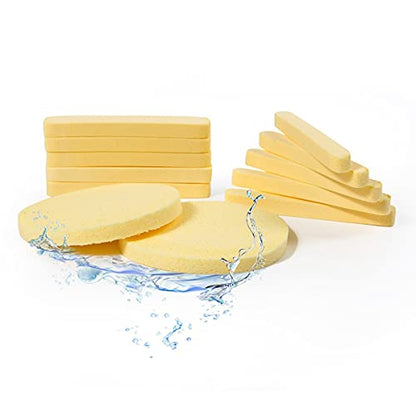 Facial Sponge Compressed,60 Pcs PVA Professional Makeup Removal Wash Round Face Sponges Spa Pads Exfoliating Cleansing for Women,Yellow - color: Yellow
