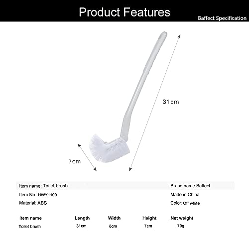 Baffect Curved Toilet Brush Plastic Long Antislip Grip Handle Toilet Cleaning Brushes Strong Decontamination Hanging Portable Toilet Bowl Brush Bathroom Accessories