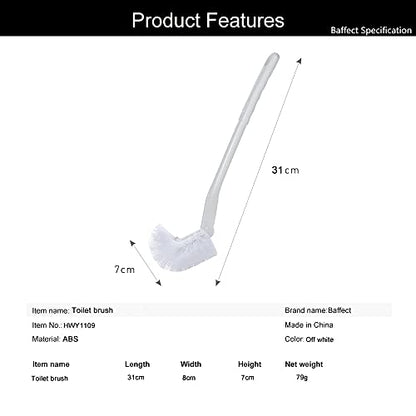 Baffect Curved Toilet Brush Plastic Long Antislip Grip Handle Toilet Cleaning Brushes Strong Decontamination Hanging Portable Toilet Bowl Brush Bathroom Accessories
