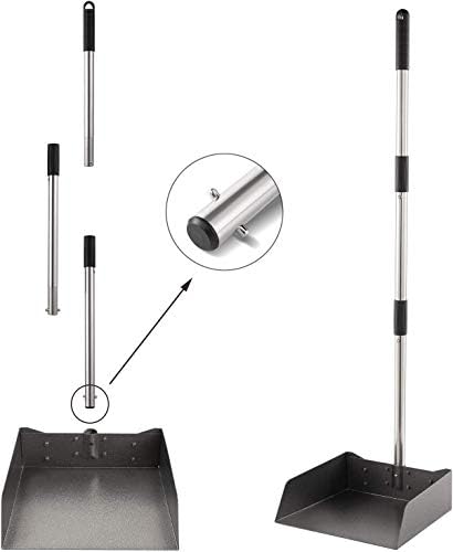 Yangbaga Dust Pans with Long Handle - 39” Heavy Duty Metal Upright Dustpan - Long Handled Stand Up Dustpans - Best Dustpans for Home/Lobby/Shop/Garage/Yard - size: 39 inches