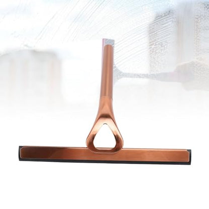 304 Stainless Steel Shower Squeegee for Glass Doors, Silicene Window Mirror Wiper with Hook Bathroom Shower Door Cleaning Tool (Antique Bronze) - size: Antique Bronze