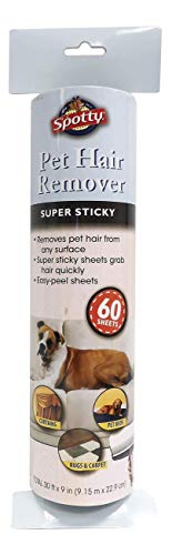 Spotty Supersize Extra Sticky, Adhesive Lint Roller Refill, Pet Cat & Dog Hair Remover for Clothes and Furniture, 60 Sheet ct - size: (Pack of 1)