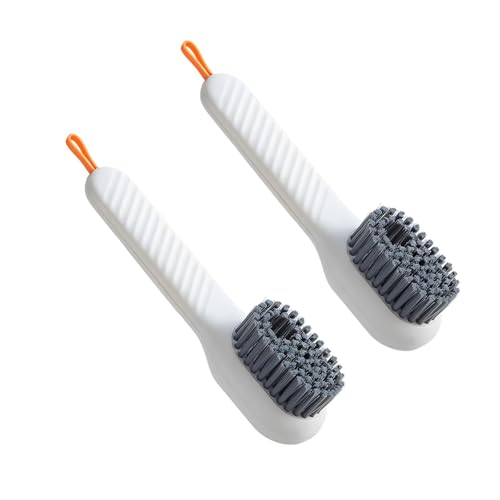Scrub Brush with Handl, Heavy-Duty Scrub Brushes for Cleaning, Durable Bristles, for Kitchen, Bathroom, White/Green - color: 2 White
