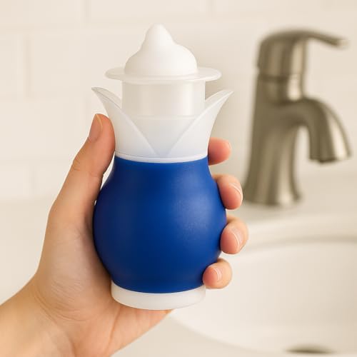 Refillable Dish Soap Dispenser with Dual Action Pump & Squeeze – Clear BPA-Free Bottle for Kitchen Sink, 13.25 oz – Compatible with Liquid Dish Soaps