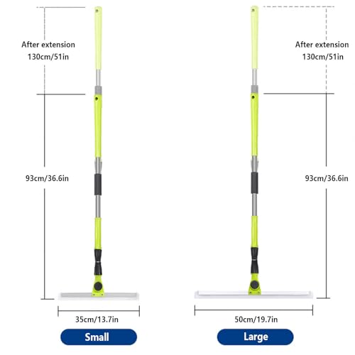 Squeegee Broom for Floor, with 51 Long Handle Silicone Broom, Squeegee Broom for Floor Pet Hair for Concrete Floor,Bathroom Tile,Small:35×130cm - size: Small:35×130cm