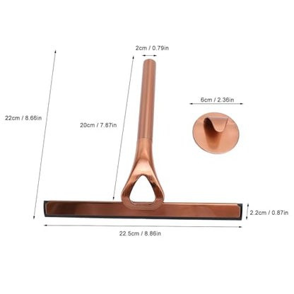 304 Stainless Steel Shower Squeegee for Glass Doors, Silicene Window Mirror Wiper with Hook Bathroom Shower Door Cleaning Tool (Antique Bronze) - size: Antique Bronze