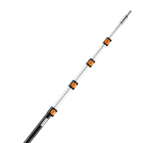VEVOR Telescopic Extension Pole, 6-24 FT Multi-Purpose Extension Pole, Sturdy Aluminum Alloy Paint Extendable Pole with Flip-Lock Design, Telescopic Pole for Painting, Dusting and Cleaning - style: 6-24 FT