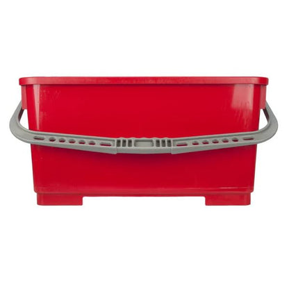 Pulex 6 Gallon Durable Lightweight Mop Bucket with Squeegee Carrying Clips and Ergonomic Handle for Floor and Window Cleaning - Red - color: Red