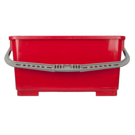Pulex 6 Gallon Durable Lightweight Mop Bucket with Squeegee Carrying Clips and Ergonomic Handle for Floor and Window Cleaning - Red - color: Red