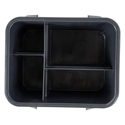 Restaurantware-Clean Tek Professional Cleaning Caddy, 1 Cleaning Supply Caddy With Handle - 4 Compartment, Multipurpose, Gray Plastic, All-Purpose, For Bathroom, Bedroom, Kitchen, Or Garden